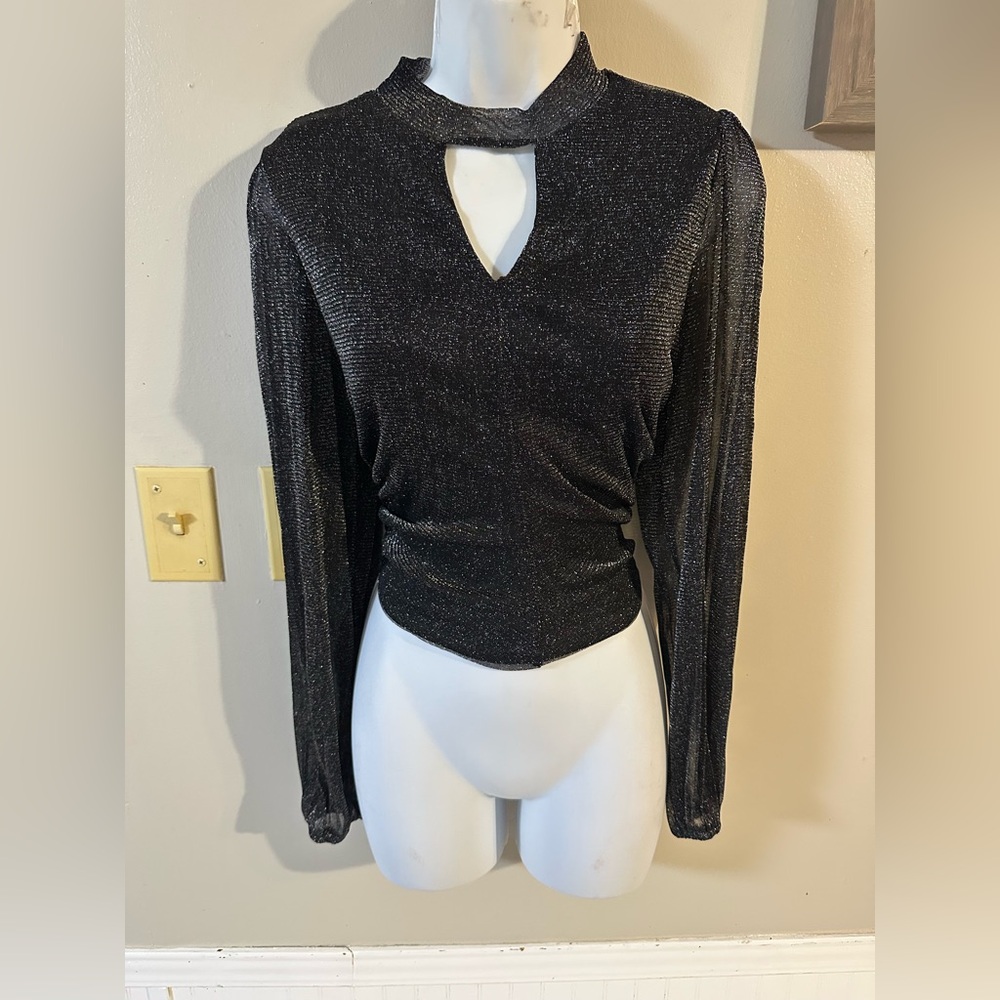 Elegant Black Long Sleeve Women's Top